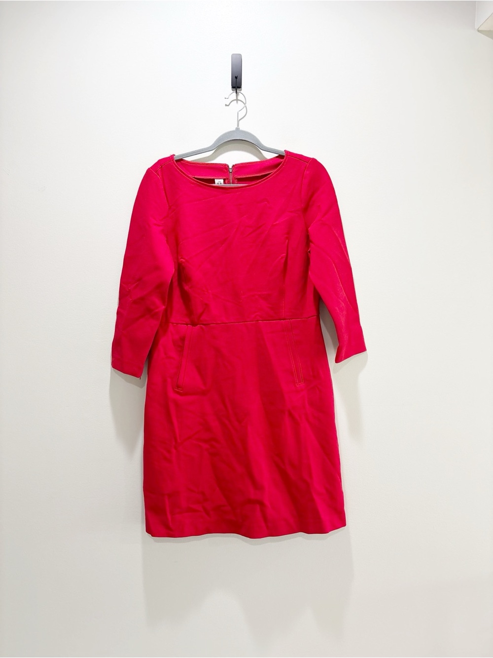 SPANX The Perfect Shift Dress A-Line 3/4 Length Sleeve Red Career Wear Size L